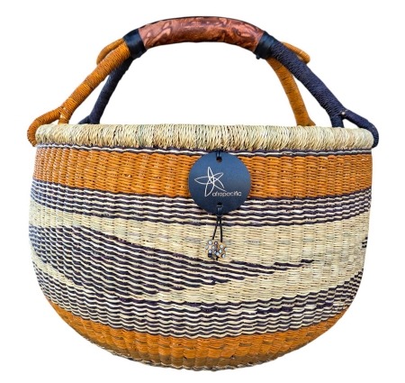 Bolga Market Basket – this large, high-quality basket has a fixed single handle for carrying comfort and an accessible open top. Great for markets & beach.