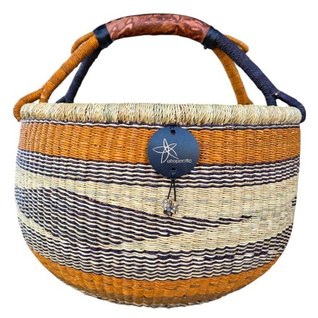 Bolga Market Basket – this large, high-quality basket has a fixed single handle for carrying comfort and an accessible open top. Great for markets & beach.