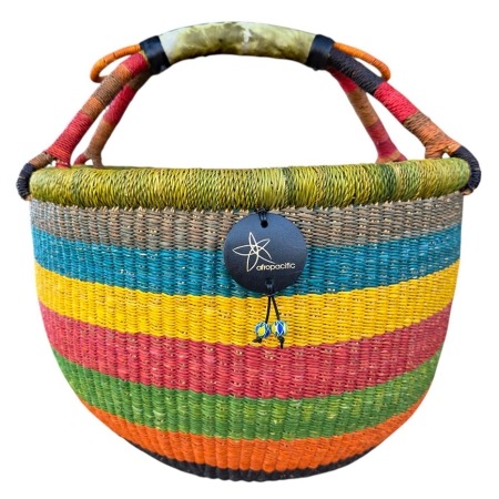 Bolga Market Basket – this large, high-quality basket has a fixed single handle for carrying comfort and an accessible open top. Great for markets & beach.