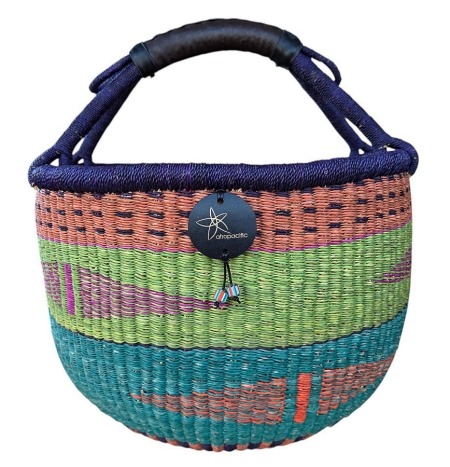 Bolga Market Basket – this large, high-quality basket has a fixed single handle for carrying comfort and an accessible open top. Great for markets & beach.