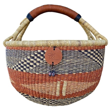 Bolga Market Basket – this large, high-quality basket has a fixed single handle for carrying comfort and an accessible open top. Great for markets & beach.