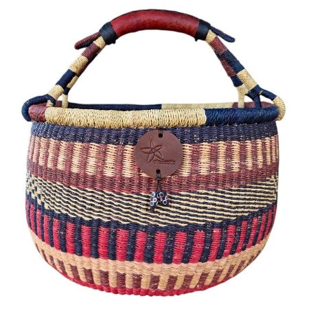 Bolga Market Basket – this large, high-quality basket has a fixed single handle for carrying comfort and an accessible open top. Great for markets & beach.