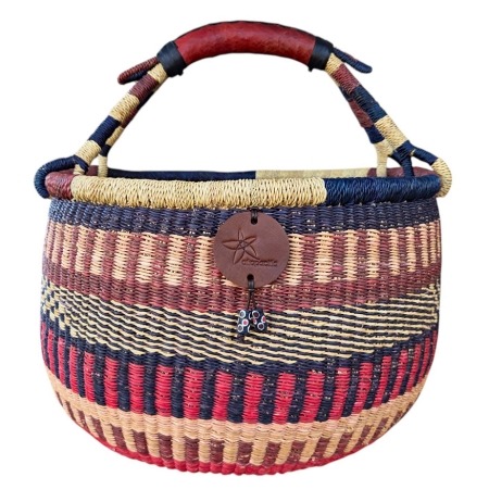 Bolga Market Basket – this large, high-quality basket has a fixed single handle for carrying comfort and an accessible open top. Great for markets & beach.