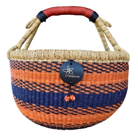 Bolga Market Basket – this large, high-quality basket has a fixed single handle for carrying comfort and an accessible open top. Great for markets & beach.