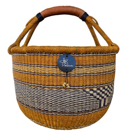 Bolga Market Basket – this large, high-quality basket has a fixed single handle for carrying comfort and an accessible open top. Great for markets & beach.