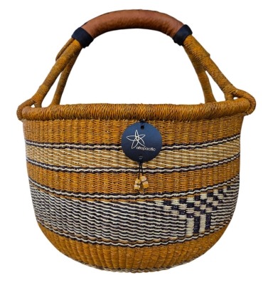 Bolga Market Basket – this large, high-quality basket has a fixed single handle for carrying comfort and an accessible open top. Great for markets & beach.