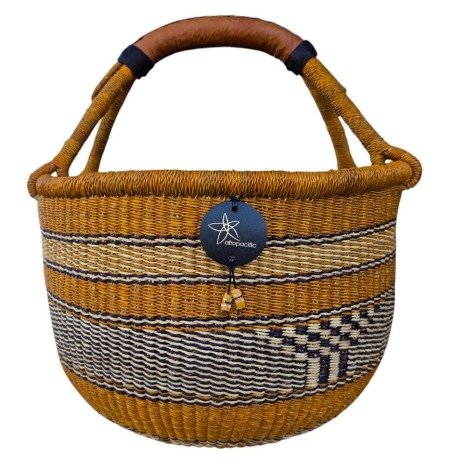 Bolga Market Basket – this large, high-quality basket has a fixed single handle for carrying comfort and an accessible open top. Great for markets & beach.