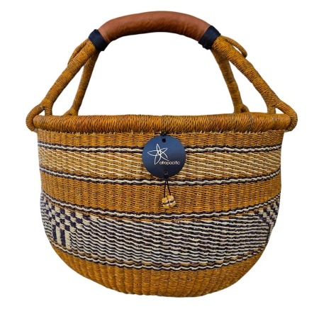 Bolga Market Basket – this large, high-quality basket has a fixed single handle for carrying comfort and an accessible open top. Great for markets & beach.