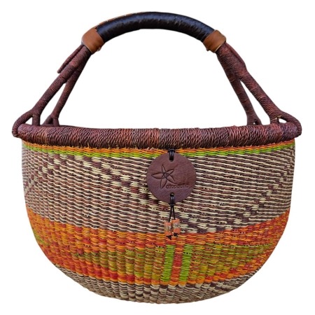 Bolga Market Basket – this large, high-quality basket has a fixed single handle for carrying comfort and an accessible open top. Great for markets & beach.