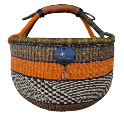 Bolga Market Basket – this large, high-quality basket has a fixed single handle for carrying comfort and an accessible open top. Great for markets & beach.