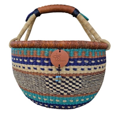Bolga Market Basket – this large, high-quality basket has a fixed single handle for carrying comfort and an accessible open top. Great for markets & beach.