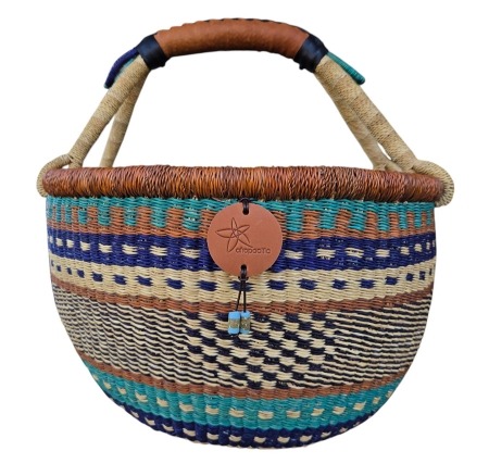 Bolga Market Basket – this large, high-quality basket has a fixed single handle for carrying comfort and an accessible open top. Great for markets & beach.