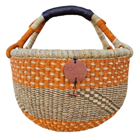 Bolga Market Basket – this large, high-quality basket has a fixed single handle for carrying comfort and an accessible open top. Great for markets & beach.